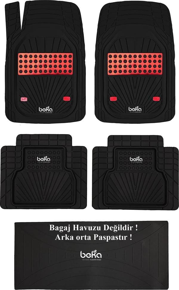 Skoda Fabia STW 2002 UYUMLU HAVUZLU ÜNIVERSAL YENİ NESİL PLUS PASPAS SİYAH - KIRMIZI - Image 1