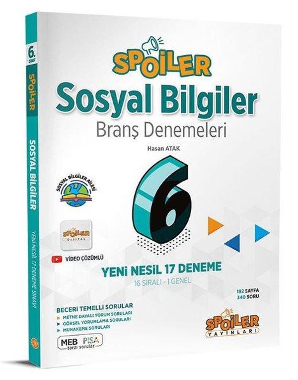 6.Sınıf Sosyal Bilgiler Branş Denemeleri - Spoiler Yayınları - Image 1