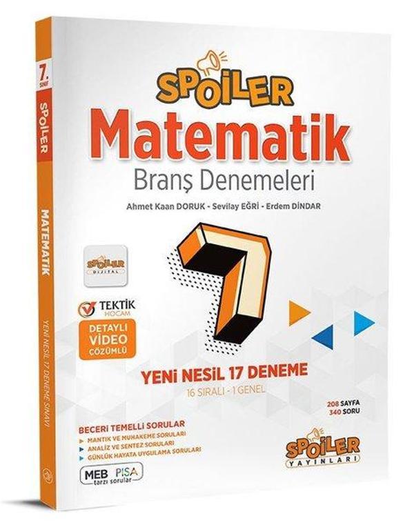 7.Sınıf Matematik Branş Denemeleri - Spoiler Yayınları - Image 1