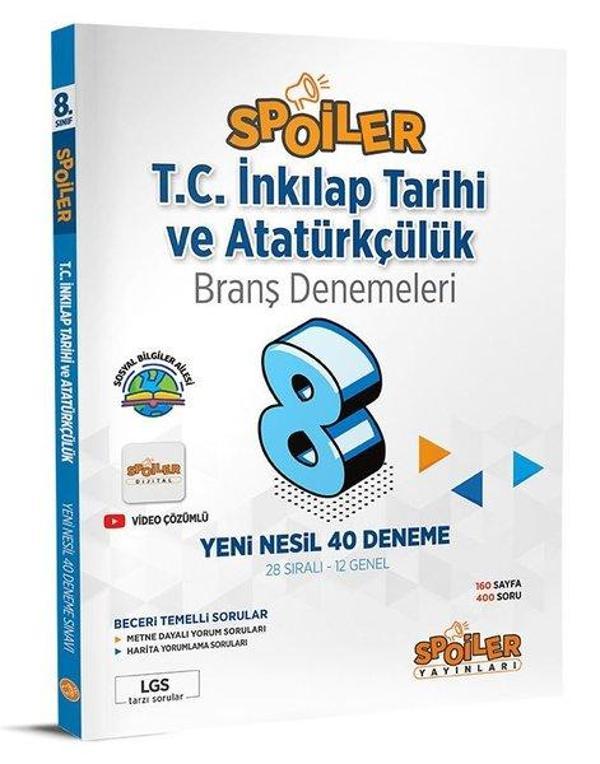 8.Sınıf T.C İnkılap Tarihi ve Atatürkçülük Branş Denemeleri - Spoiler Yayınları - Image 1