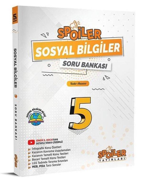 5.Sınıf Sosyal Bilgiler Spoiler Soru Bankası - Spoiler Yayınları - Image 1