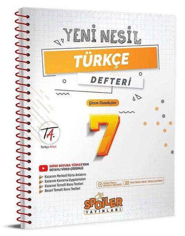 7.Sınıf Yeni Nesil Türkçe Defteri - Spoiler Yayınları - Image 1