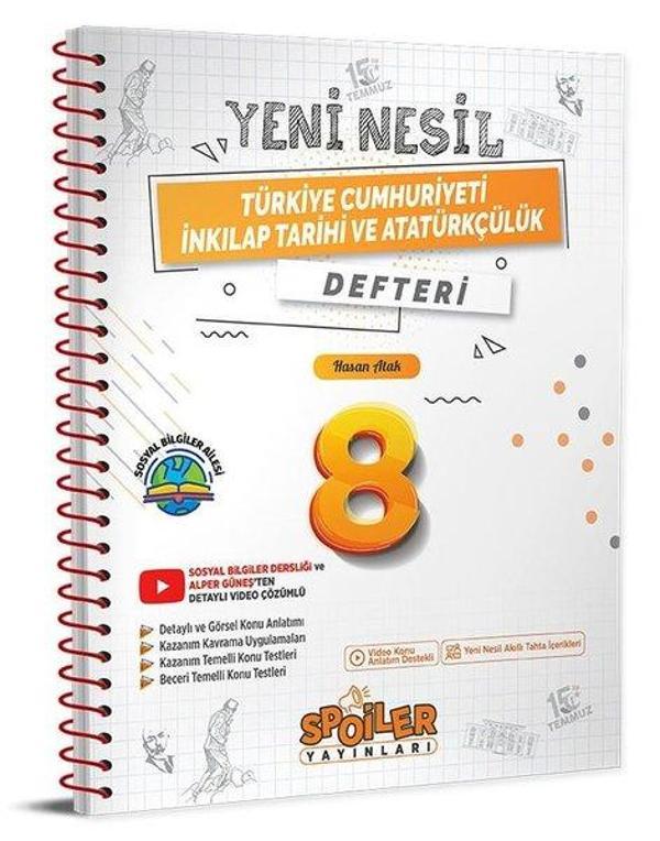 8.Sınıf Yeni Nesil T.C İnkılap Tarihi ve Atatürkçülük Defteri - Spoiler Yayınları - Image 1