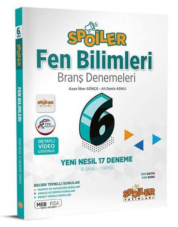 6.Sınıf Fen Bilimleri Branş Denemeleri - Spoiler Yayınları - Image 1