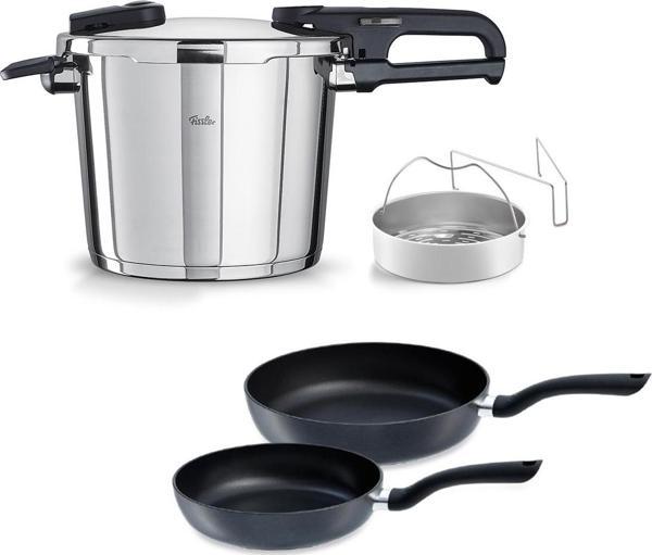 Fissler Vitaquick Edition 6 Litre Düdüklü Tencere + Tava Set - Image 1