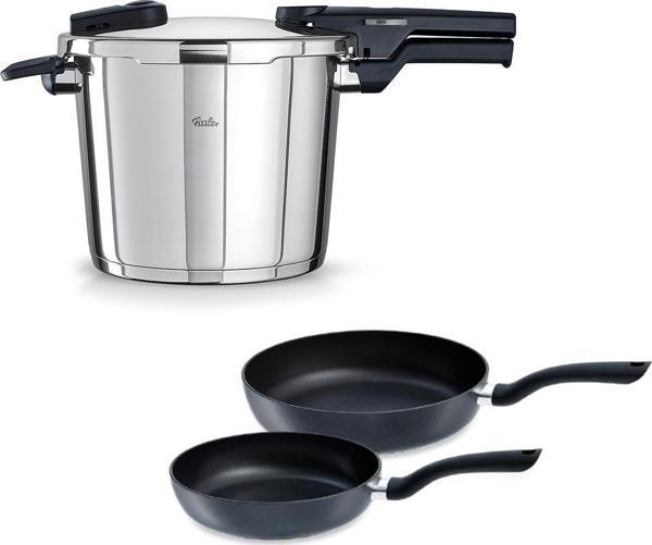Fissler Vitaquick Glossy 6 Litre Düdüklü Tencere + Tava Set - Image 1