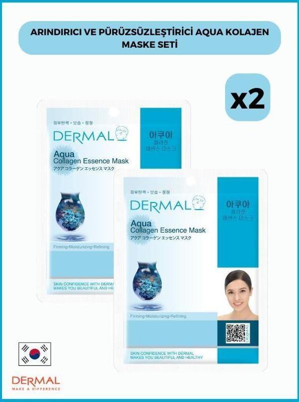 Arındırıcı Ve Pürüzsüzleştirici Aqua Kolajen Maske Seti 2 Adet - Image 1