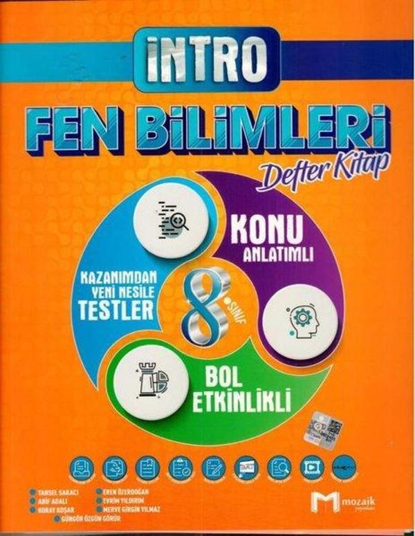 2022 8.Sınıf Fen Bilimleri İntro Defter Kitap - Mozaik - Ders Kitapları - Image 1