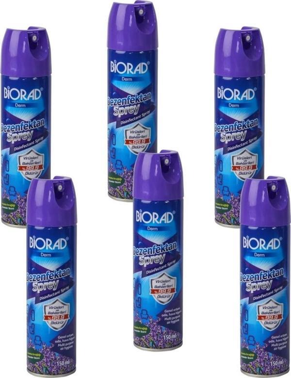 Biorad Parfümlü Dezenfektan Sprey Lavanta Kokulu 150ml - 6 Adet - Image 1