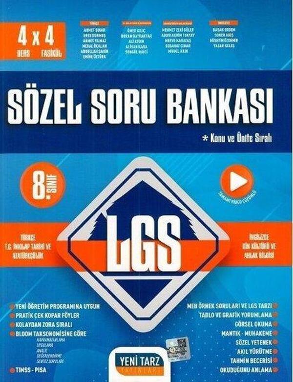 2022 8.Sınıf LGS Sözel Soru Bankası - Yeni Tarz Yayınları - Image 1