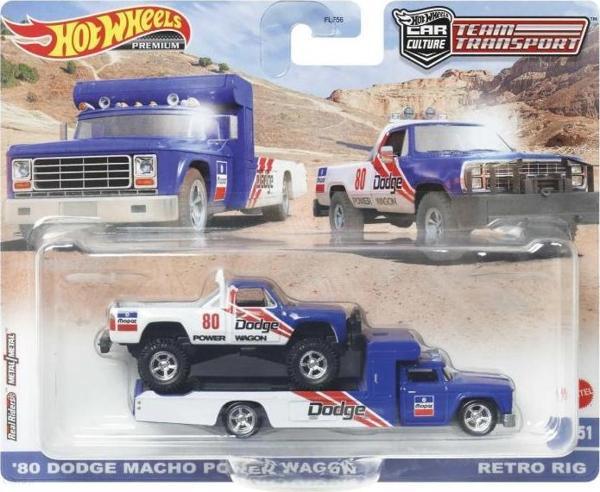 Hot Wheels 1/64 Ölçek Premium Araçlar Team Transport HKF38 '80 Dodge Macho Power Wagon / Retro Rig - Image 1