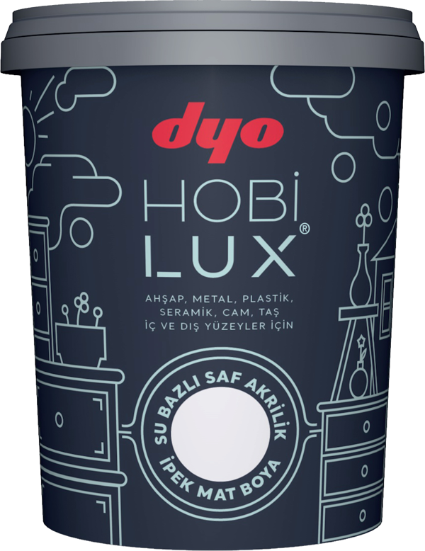 Dyo Hobi Boyası Hobilux 0,4 Lt Beyaz (600gr) Seramik ,taş ,ahşap ,cam , Metal Iç Ve Dış Cephe - Image 1