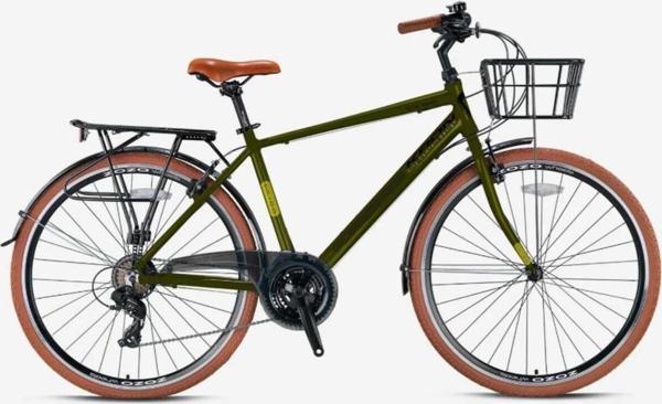 Kron CX 100 - 26" City Bike - Man - 17' - 21 Vites - V.B. - Mat Haki-Siyah/Sarı - Image 1