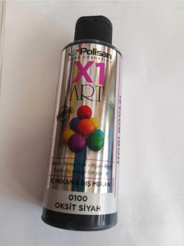 Polisan X1 Art Multisurface Hobi Boyası 0100 Oksit Siyah 120 ml - Image 1