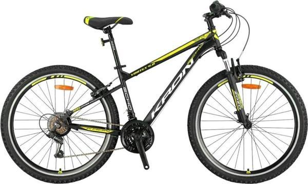 Kron UNISEX VORTEX 4.0 - 27.5" MTB - 16' - 21 Vites - M.DISC - Mat Siyah-Gri/Neon Sarı #KRN23-034 - Image 1