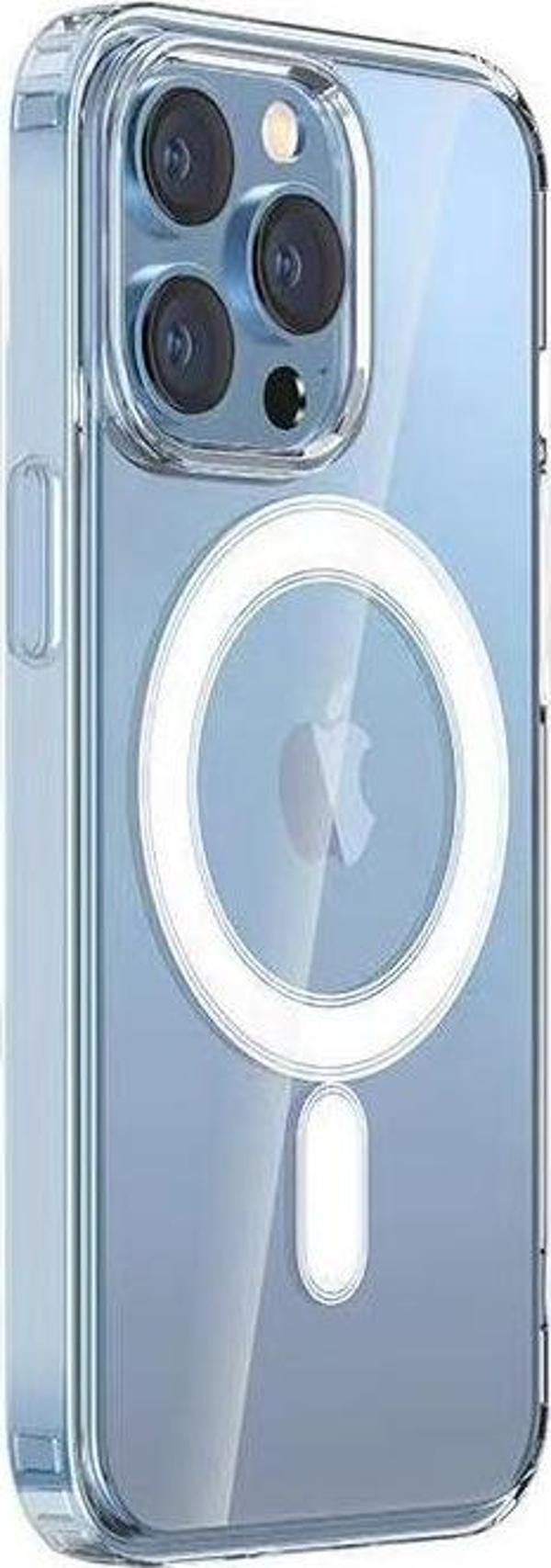 Apple iPhone 11 Pro Kılıf Magsafe Şarj Özellikli Şeffaf Sert PC Zore Embos Kapak - Image 1