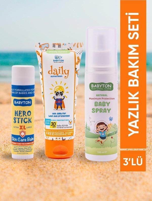 Babyton Bebek Ve Çocuklar Için 3'Lü Yaz Güneş Bakım Seti - Image 1
