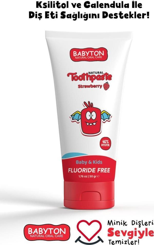 Babyton Doğal Çilek Aromalı Diş Macunu - Image 1