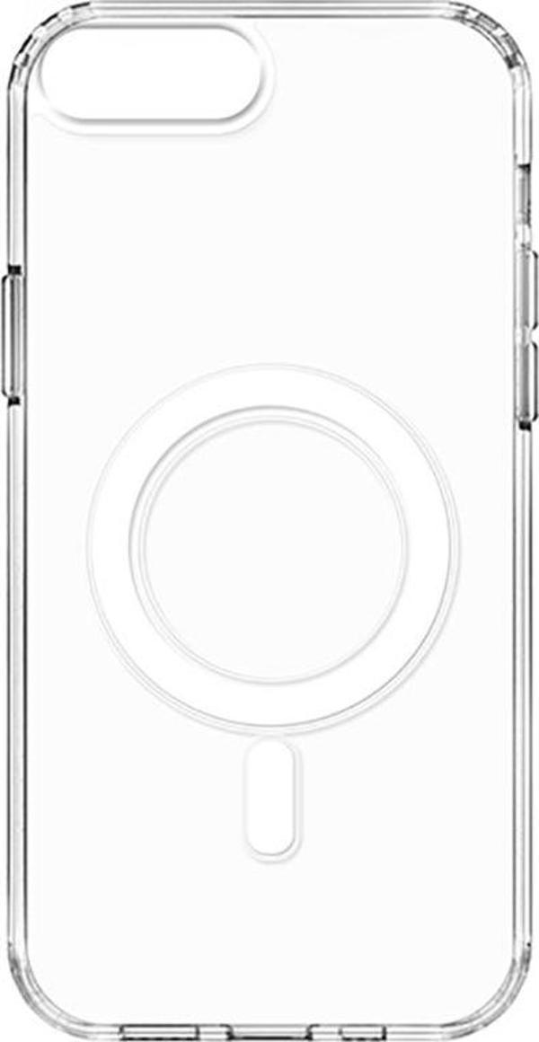 Apple iPhone 8 Kılıf Magsafe Şarj Özellikli Şeffaf Sert PC Zore Embos Kapak - Image 1