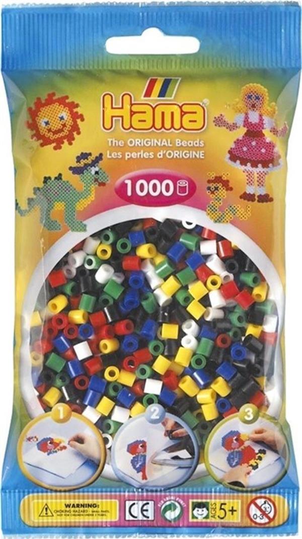 Hama Boncuk Midi 1.000’lik poşet - Temel 6 Renk 207-66 - Image 1
