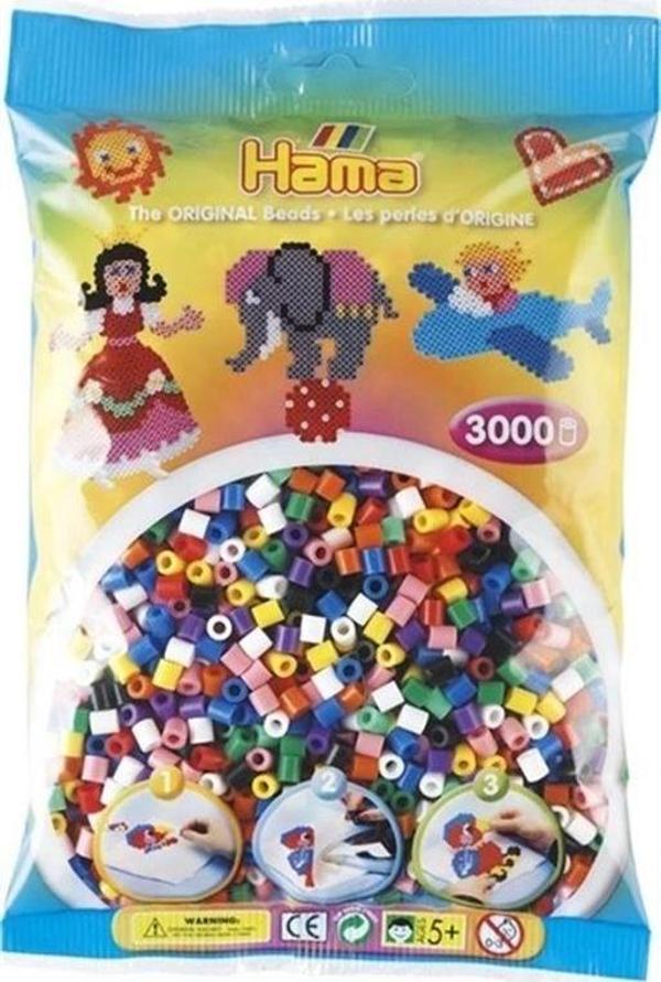 Hama Boncuk Midi 3.000'lik Poşet - 10 Renk (HA201-00) - Image 1