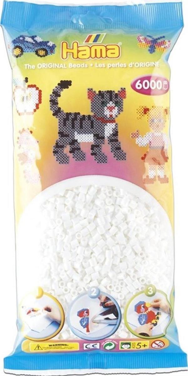 Hama Boncuk Midi 6.000’lik Poşet - Beyaz 205-01 - Image 1