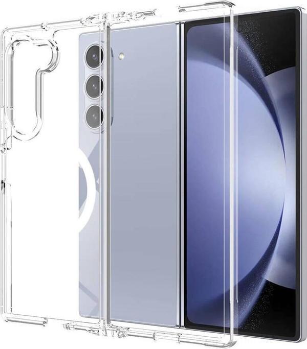 Samsung Galaxy Z Fold 6 Kılıf Magsafe Şarj Özellikli Şeffaf Sert PC Zore Embos Kapak - Image 1
