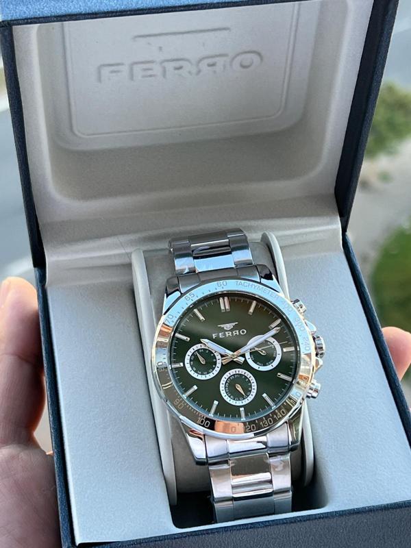 Ferro Çelik Kordon İç Fonksiyonları Aktif Chronograph 30 Mt Su Geçirmez Erkek Kol Saati EFM.11458.A6 - Image 1