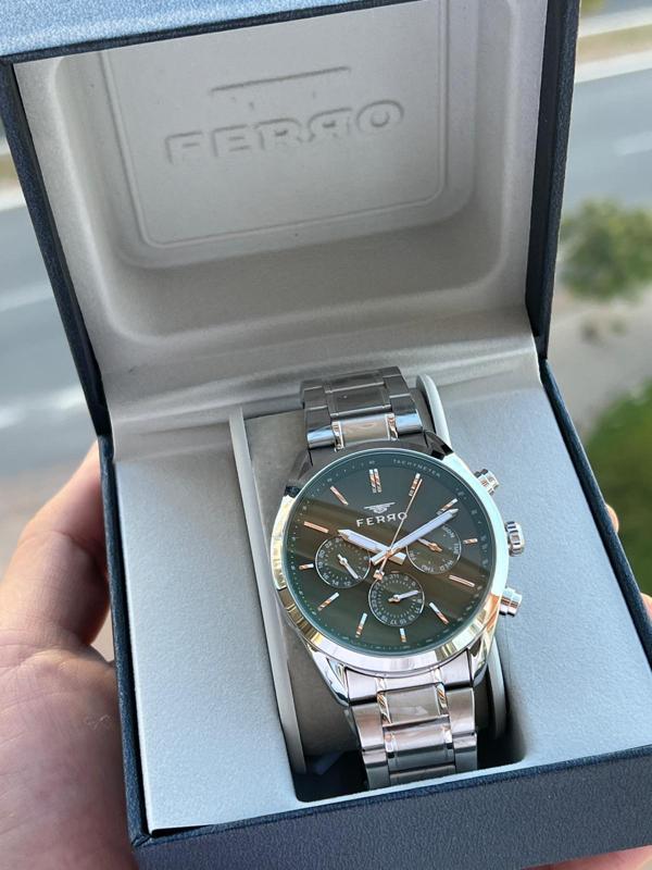 Ferro Çelik Kordon İç Fonksiyonları Aktif Chronograph 30 Mt Su Geçirmez Erkek Kol Saati EFM.11463.A6 - Image 1