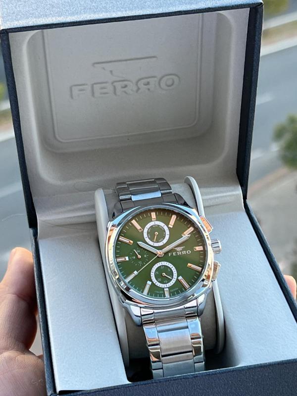 Ferro Çelik Kordon İç Fonksiyonları Aktif Chronograph 30 Mt Su Geçirmez Erkek Kol Saati EFM.40126.A6 - Image 1