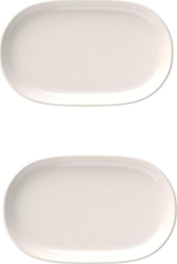 İkram Dünyası Magnus 18 cm Oval Kayık Kahvaltılık,Mezelik,Salata Tabak 2 li - Image 1