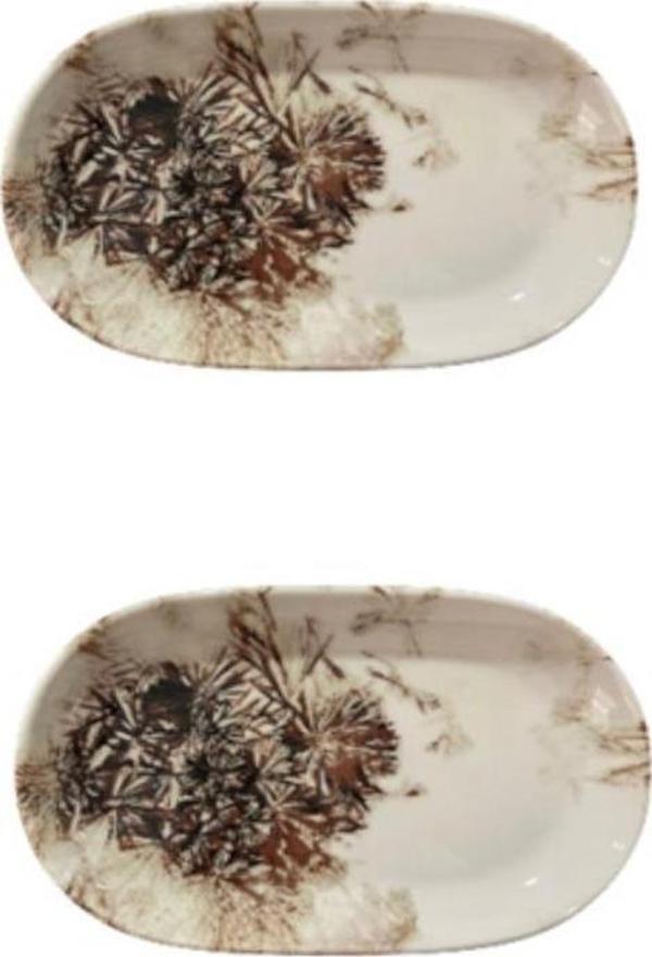 İkram Dünyası Magnus 18 cm Oval Kayık Kahvaltılık,Mezelik,Salata Tabak 2 li - Image 1
