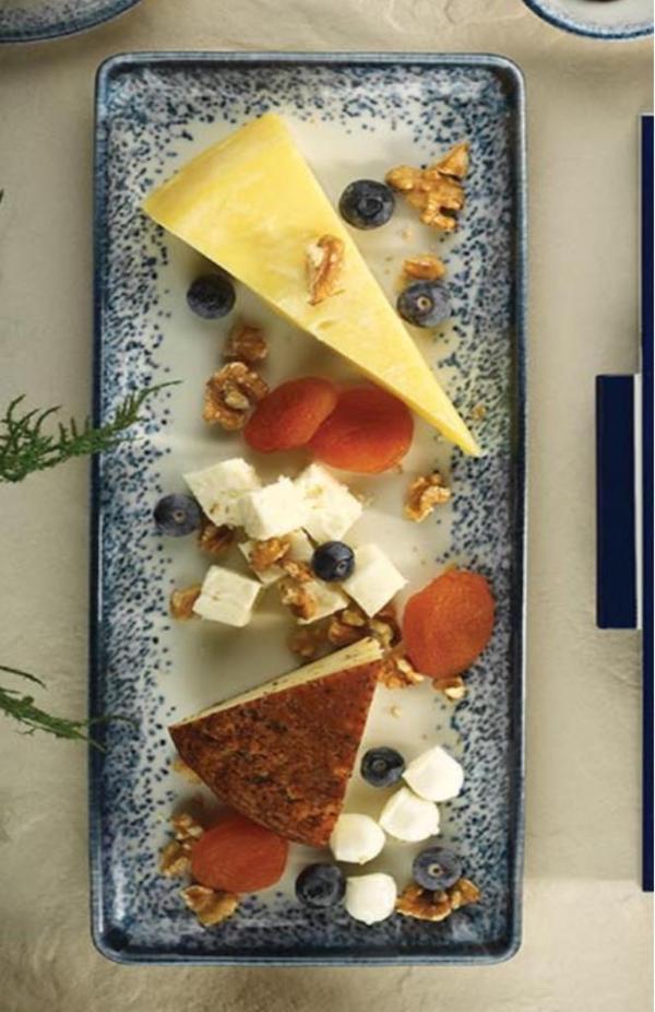 Kütahya Porselen Dikdörtgen Peynir ve Sunum Tabağı 35x15 cm 2 li - Image 1