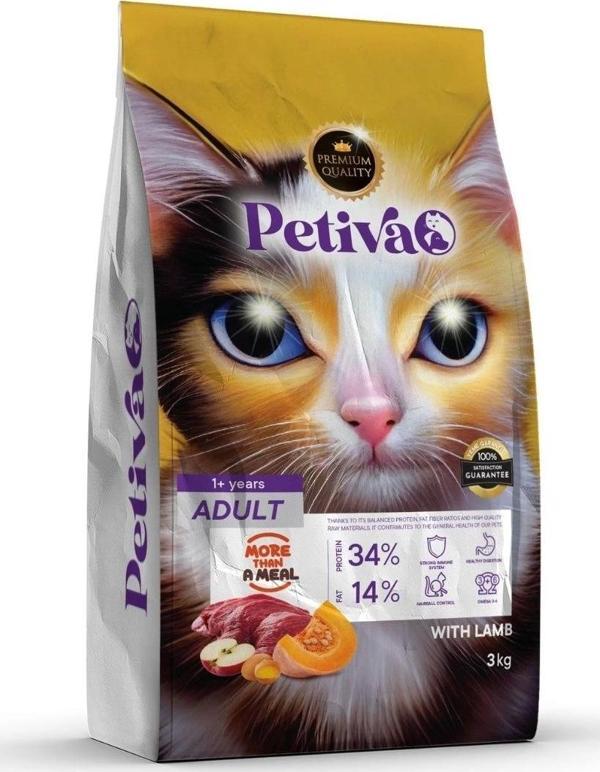 Petiva Yetişkin Kuzulu Kedi Maması 3 Kg - Image 1