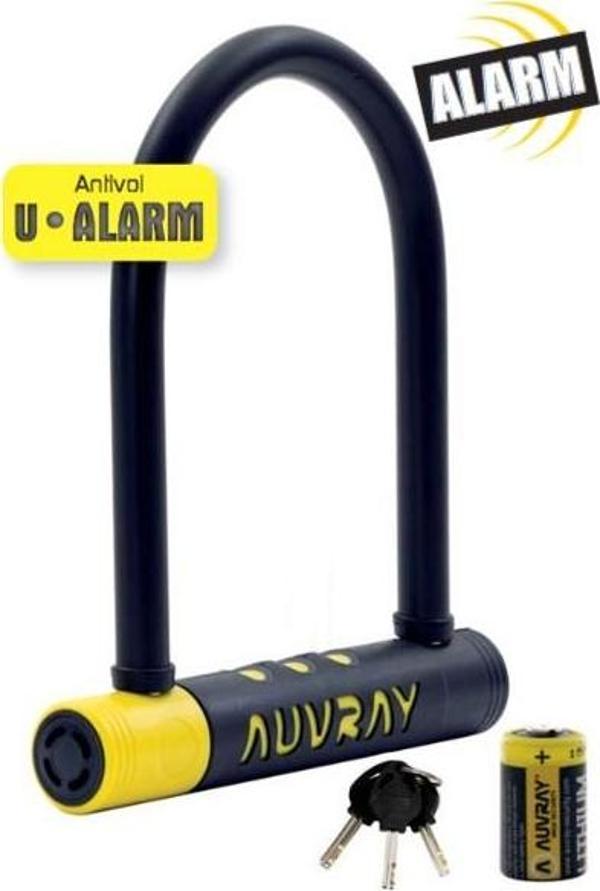 Auvray Alarmlı U Motosiklet Kilit 128 x 245 14 mm 120DB - Image 1