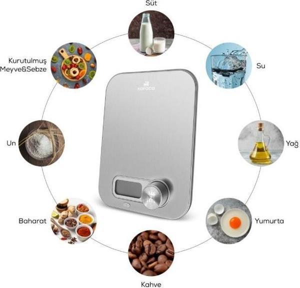 Karaca x Refika Scale Self-Power Inox Mutfak Tartısı K1748 - Image 1