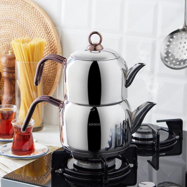 Karaca Urban İndüksiyon Tabanlı Midi Çaydanlık Takımı Rosegold - Image 1