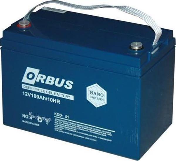 Orbus 12V 100AH Bakımsız Nano Karbon Jel Akü - Image 1