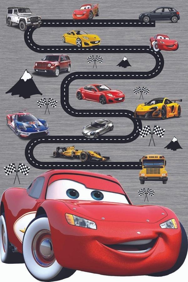 Cici Odam 5 Mm Ince Keçe Kaymaz Tabanlı Dekoratif Bebek Çocuk Odası Halısı Şimşek Mcqueen - Image 1