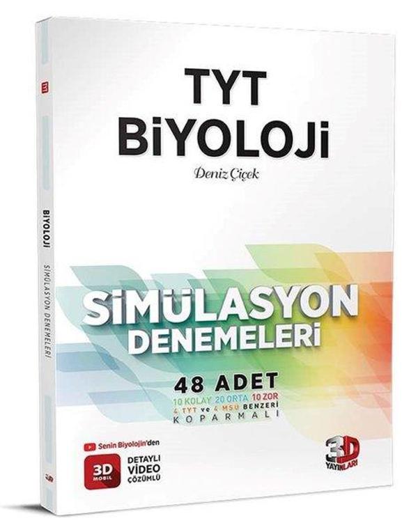 TYT Biyoloji Simülasyon 48 Deneme - 3D Yayınları - Image 1
