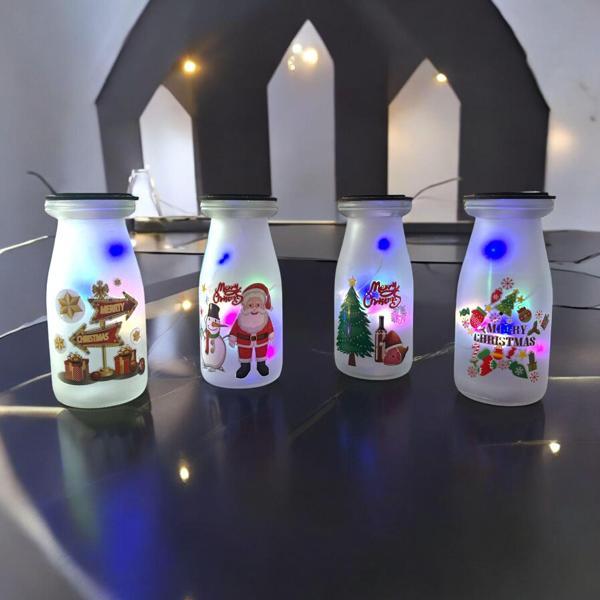 RGB RENKLİ LED IŞIKLI CAM KAVANOZ IŞIKLI KAVANOZ VIP 12 CM 4 ADET YILBAŞI IŞIKLARI YILBAŞI DEKORLARI - Image 1