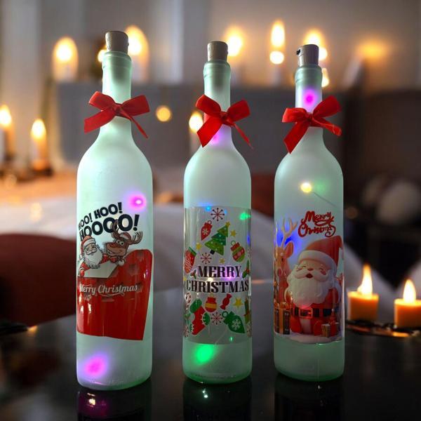 VIP 3 ADET LED IŞIKLI DEKORATİF SU ŞİŞESİ BUZLU CAMLI IŞIKLI ŞİŞE YILBAŞI IŞIKLARI YILBAŞI DEKORLARI - Image 1