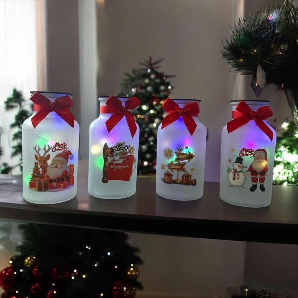 VIP 4 ADET RGB RENKLİ LED IŞIKLI 17 CM CAM KAVANOZ IŞIKLI KAVANOZ YILBAŞI IŞIKLARI YILBAŞI DEKORLARI - Image 1