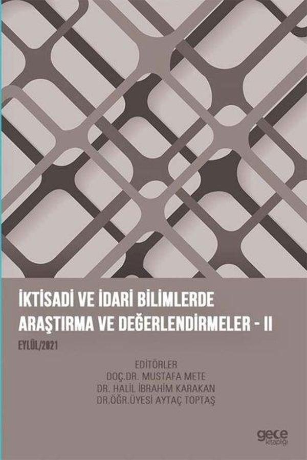 İktisadi ve İdari Bilimlerde Araştırma ve Değerlendirmeler 2 - Eylül 2021 - Gece Kitaplığı - Image 1