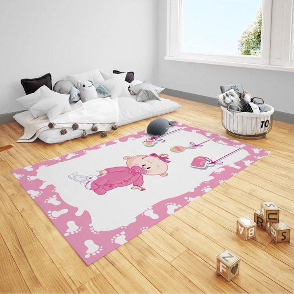 Cici Odam Sevimli Bebek Biberon Oyuncak Çocuk Bebek Odası Halısı - Image 1