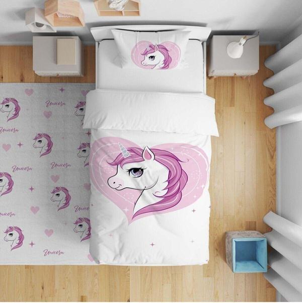 Cici Odam Çocuk Bebek Nevresim Takımı Serpme Yıldızlı Unicorn - Image 1