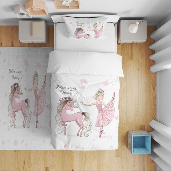 Cici Odam Çocuk Bebek Nevresim Takımı Unicornlu Balerin Kız - Image 1