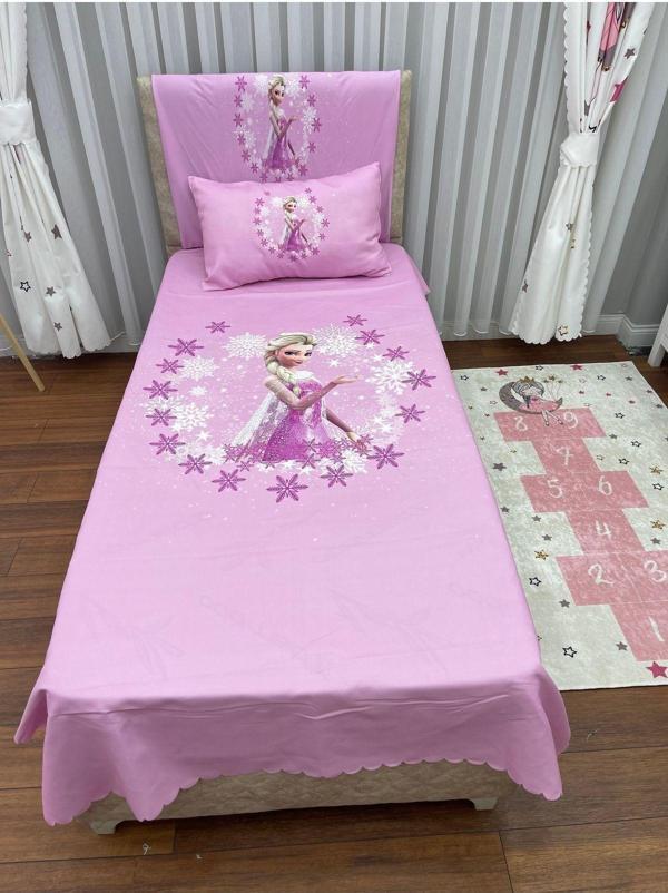 Cici Eko Elsa Yatak Örtüsü Hediye Yastık Kılıfı İnce Dekoratif Petek Kumaş - Image 1