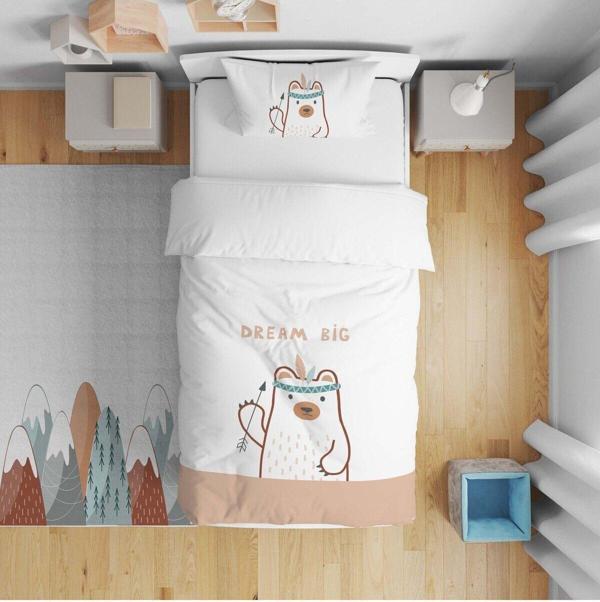 Cici Odam Çocuk Bebek Nevresim Takımı Kızılderili Ayıcık Dream Big - Image 1