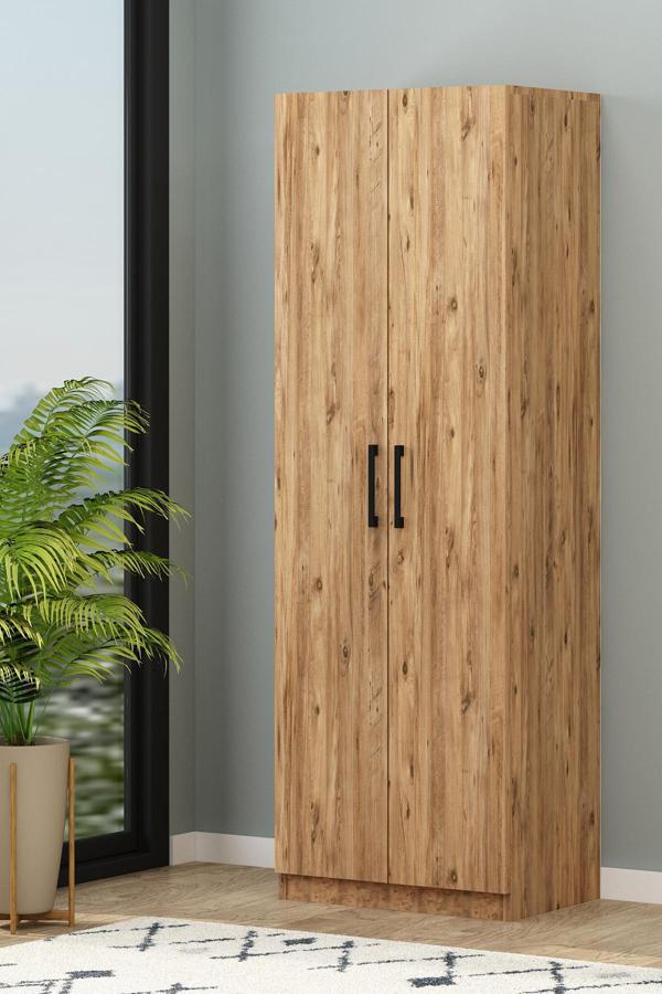 Tiba 4 Raflı Bazalı Çok Amaçlı Dolap Banyo Dolabı Erzak Dolabı Atlantik Çam - Image 1